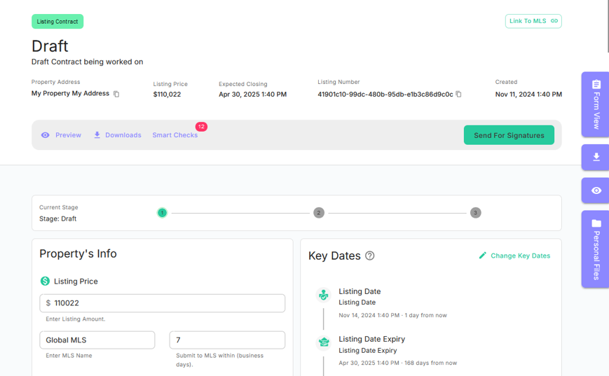 Draft Listing Contract