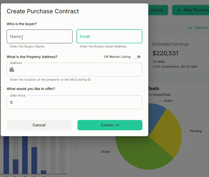 Create the Purchase Contract