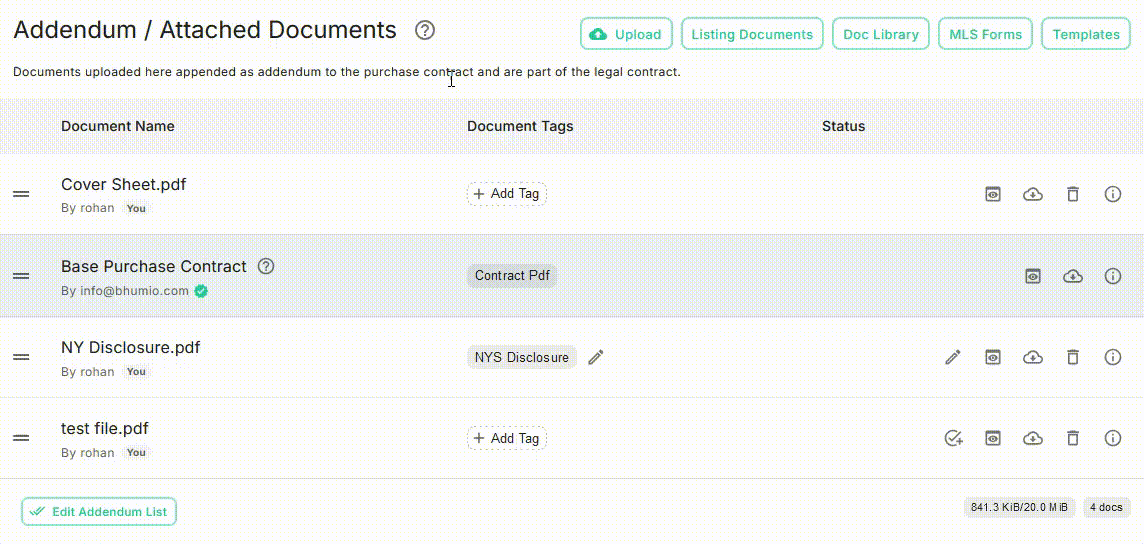 Include Listing Docs